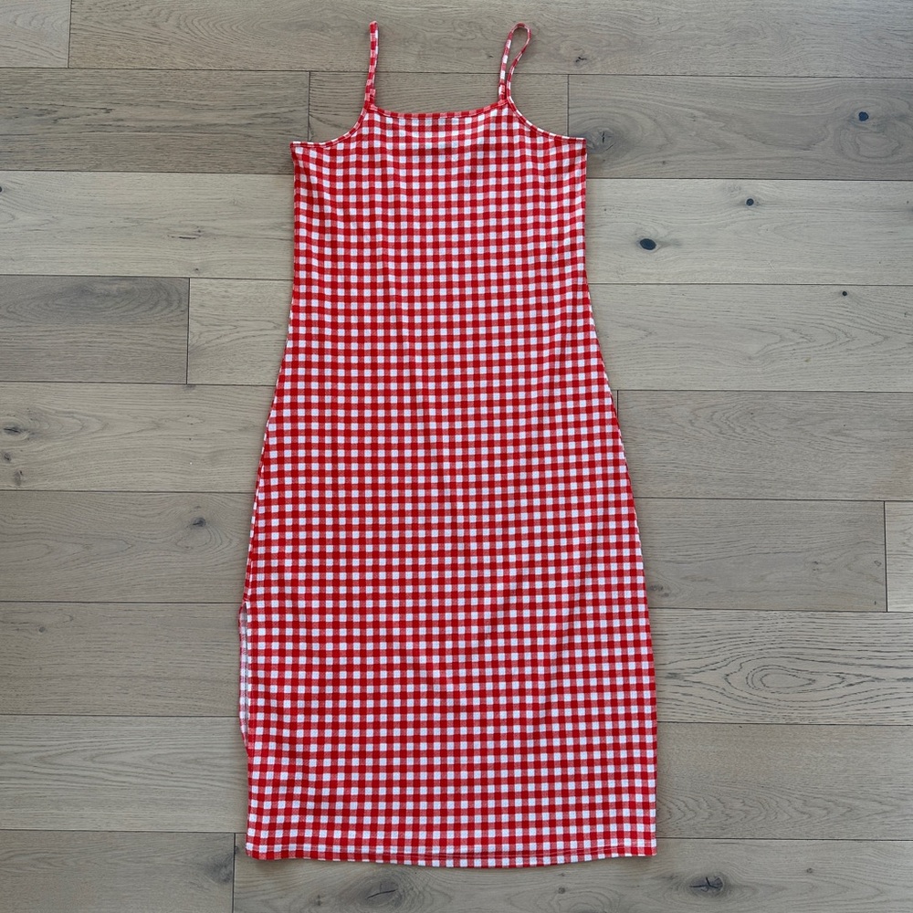 Vero Moda slip midi sundress in red gingham